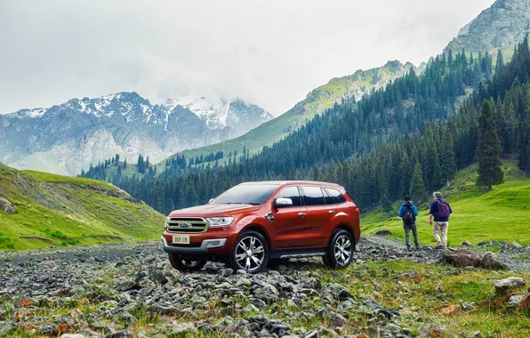 Лес, горы, транспорт, автомобиль, Ford Everest