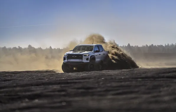 Chevrolet, dust, Colorado, pickup truck, front view, Chevrolet Colorado ZR2 Bizon