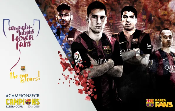 Wallpaper, sport, football, FC Barcelona, Spanish Cup Winners