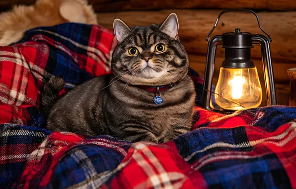 Кошка, кот, взгляд, свет, поза, уют, серый, кресло