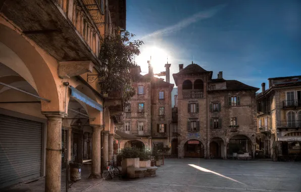 Улица, HDR, Италия, Italy, Domodossola Piedmont