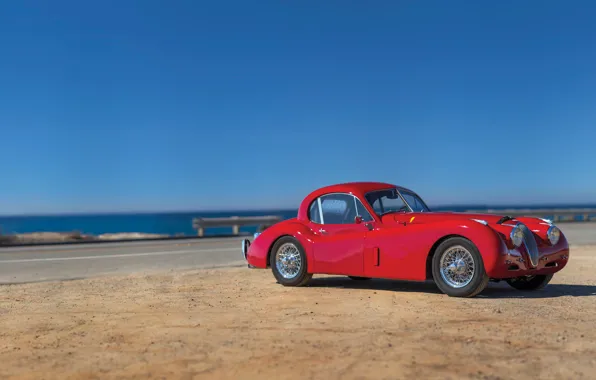 Море, красный, Jaguar, Red, sportcar, coupe, british