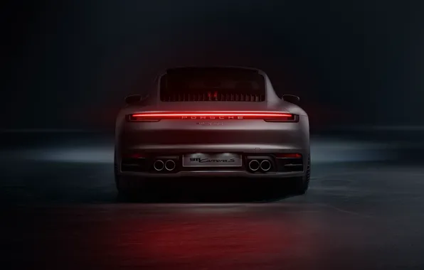 911, Porsche, вид сзади, Carrera S, 2019