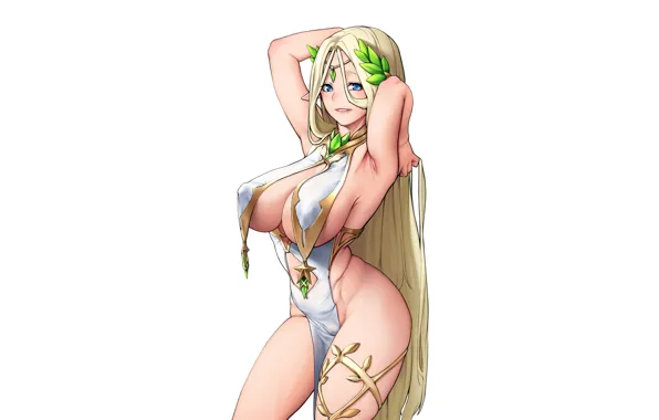 Girl, sexy, cleavage, long hair, dress, boobs, anime, beautiful