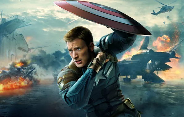 Картинка щит, Marvel, Chris Evans, Steve Rogers, Captain America: The Winter Soldier