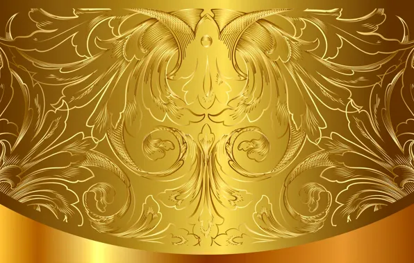 Фон, золото, узор, vector, golden, орнамент, vintage, background
