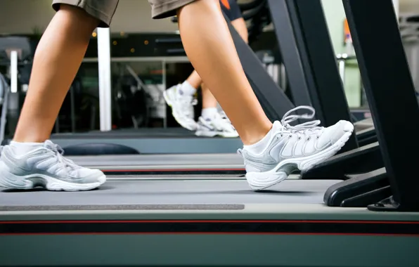 Workout, treadmill, training shoes