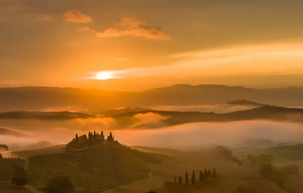 Картинка morning, Belvedere, Tuscany