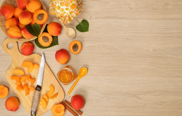 Картинка фрукты, wood, джем, абрикосы, apricot