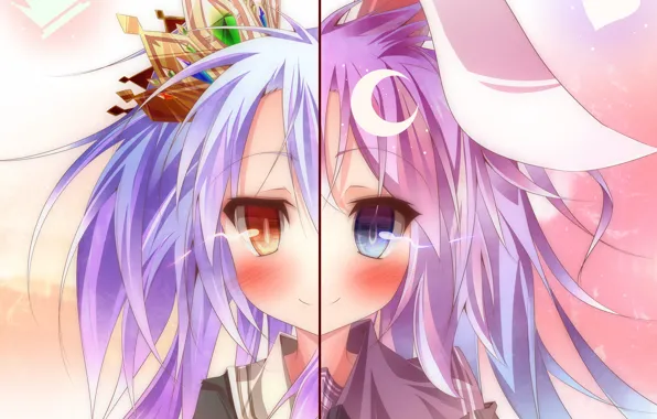Девочка, ушки, anime, art, shiro, no game no life
