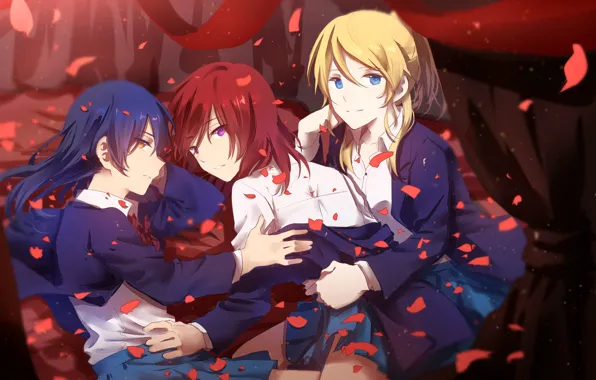 Девушки, аниме, арт, love live! school idol project