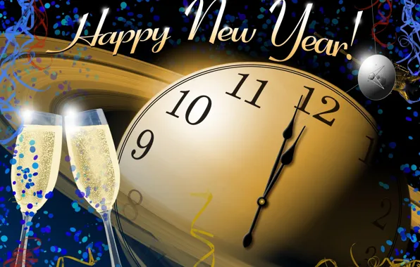 Картинка праздник, часы, новый год, циферблат, happy new year, holiday, watch, clock