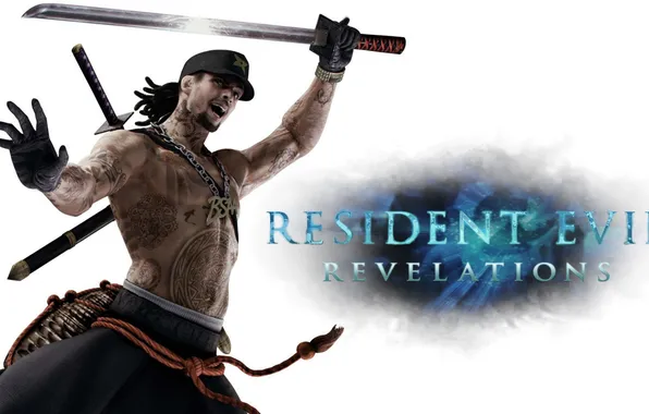 Картинка меч, тату, Resident Evil, ninja, Resident Evil: Revelations, Keith Lumley, Biohazard: Revelations