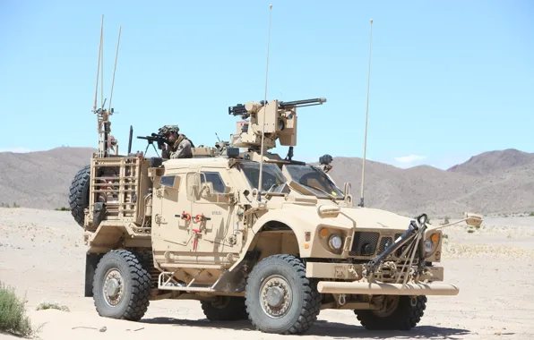 Gun, soldiers, armor, desert, weapon, mountains, sand, Iraq