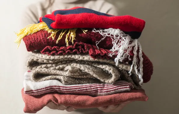 Woman, clothes, ironed, perfumed