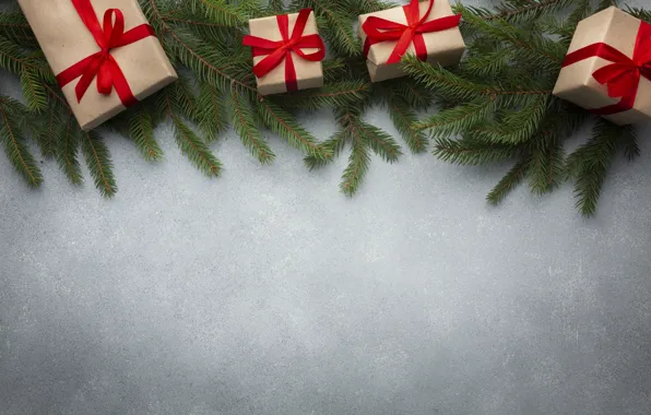 Рождество, лента, подарки, Новый год, ёлка, Happy New Year, Christmas, New Year