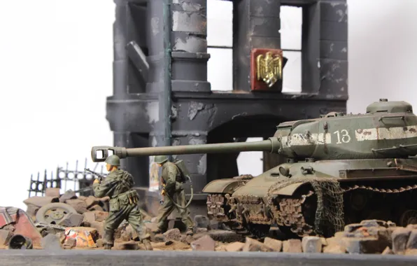 Игрушка, танк, ИС-2, советский, моделька, тяжёлый, периода, Великой Отечественной войны