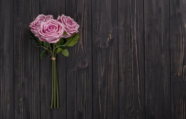 Картинка цветы, розы, букет, розовые, wood, pink, flowers, roses