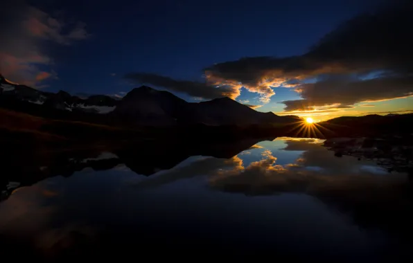 Вода, солнце, горы, отражение, Austria, Osttirol, Kals