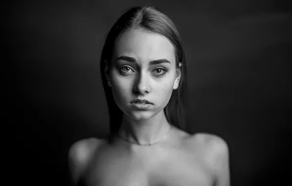 Фон, портрет, чб фотография