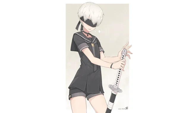 Меч, мальчик, Nier Automata, YoRHa No 9 Type S