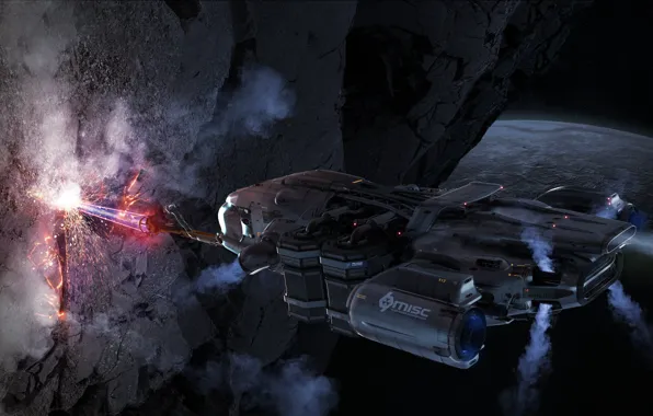 Поверхность, лазер, звездолет, Star Citizen, Misc Prospector