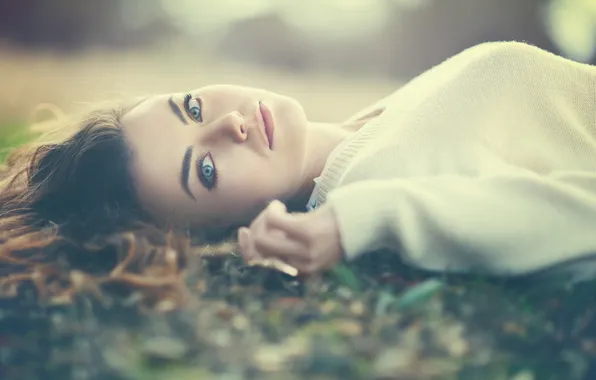 Взгляд, фон, портрет, боке