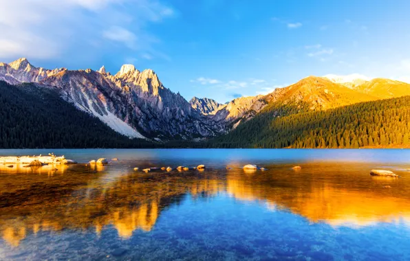 Картинка Beautiful, Sunset, Tibet, Snow Mountain, Tsopugou