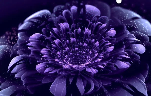 Картинка цветок, фиолетовый, круги, точки, лепестки