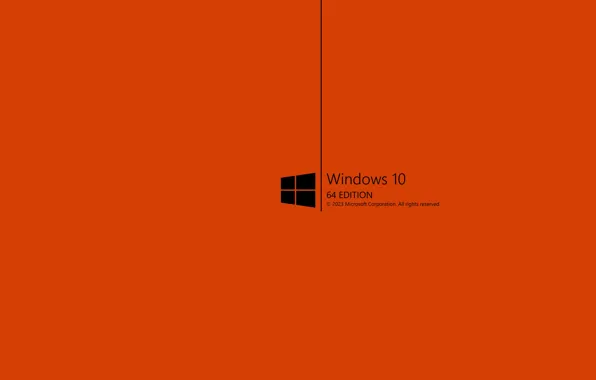 Логотип, оранжевый фон, Windowa 10