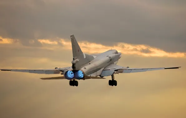 Картинка небо, облака, самолет, бомбардировщик, Backfire, ТУ-22м3