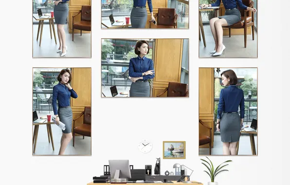 Office, desk, business suit, business woman, sales team leader