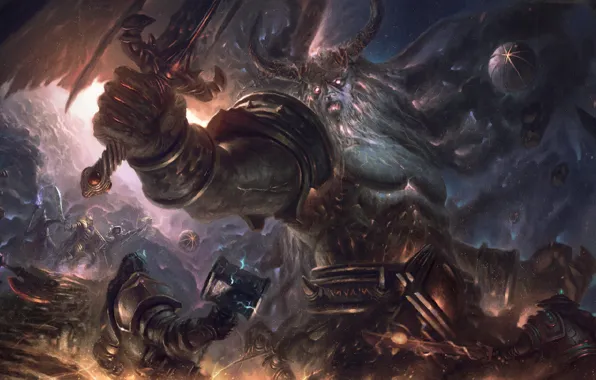 Картинка World of Warcraft, warcraft, art, orc, titan, sargeras