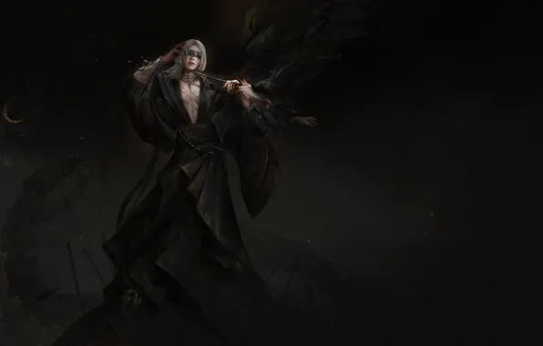 Девушка, Блондинка, Стиль, Girl, Dark, Fantasy, Арт, Art