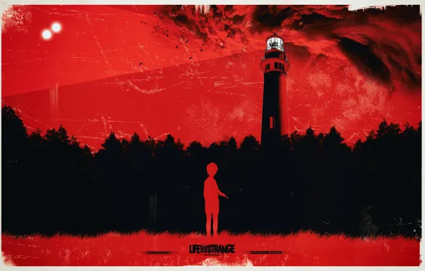 Лес, трава, оружие, игра, маяк, fan art, Life is strange, Kate marsh