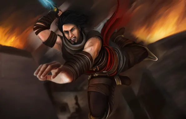 Прыжок, нож, fan art, prince of persia: warrior within, prince of persia the two thrones, …