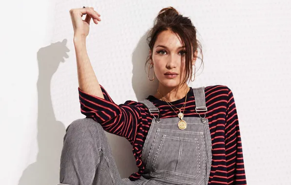 Взгляд, девушка, поза, кофта, Bella Hadid, Penshoppe