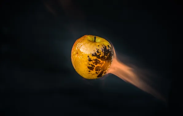 Apple, fruit, heat, blowtorch