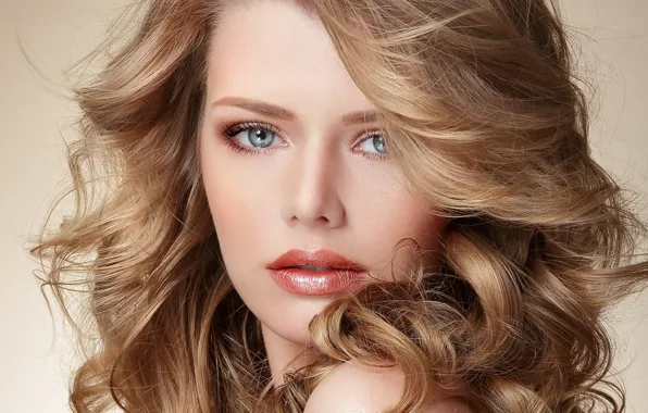 Картинка девушка, портрет, макияж, длинные волосы
