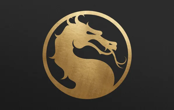 Картинка logo, gold, dragon, metall, Mortal Kombat 11