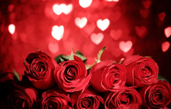 Red, love, heart, flowers, romantic, gift, roses, красные розы
