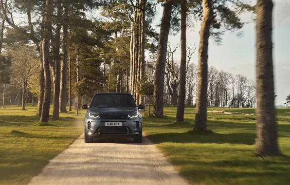 Land Rover, trees, headlights, nice view, Land Rover Discovery Sport HSE