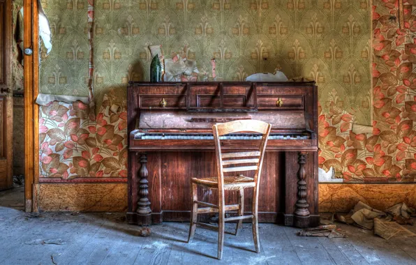 Музыка, стул, пианино