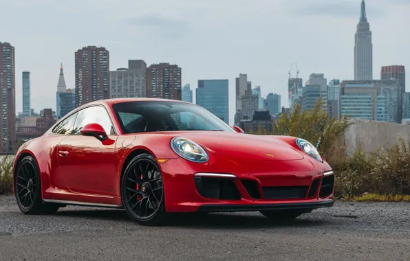 Картинка City, Red, Sportcar, Porsche 911 Carrera GTS