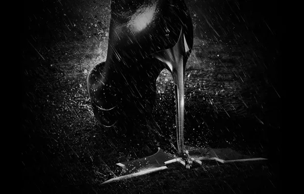 Картинка дождь, бэтмен, летучая мышь, каблук, 2012, Batman, значек, The Dark Knight Rises