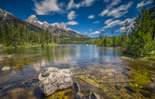 Mountain, lake, usa, wyoming, grand teton