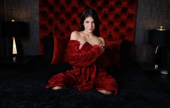 Model, awesome, brunette, bedroom, gorgeous, photoshoot, posing, beautiful face
