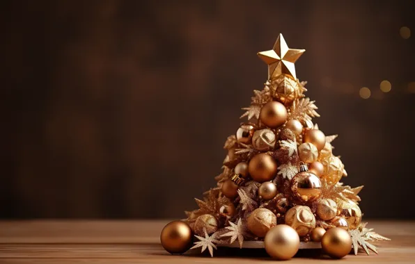 Украшения, lights, шары, елка, Новый Год, Рождество, golden, new year