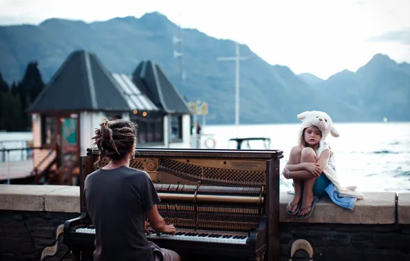 Картинка Закат, New Zealand, Sunset, Queenstown, Пианино, Piano, National, Geographic