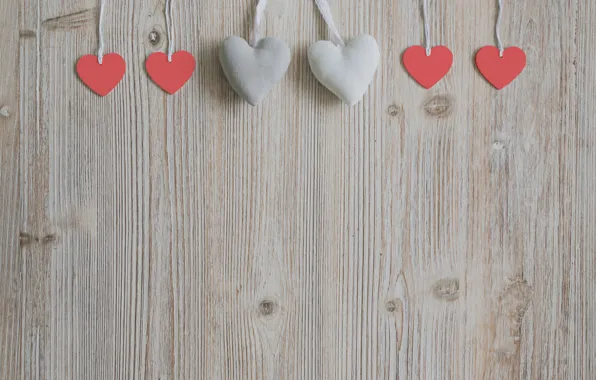 Сердечки, love, wood, romantic, hearts, valentine's day